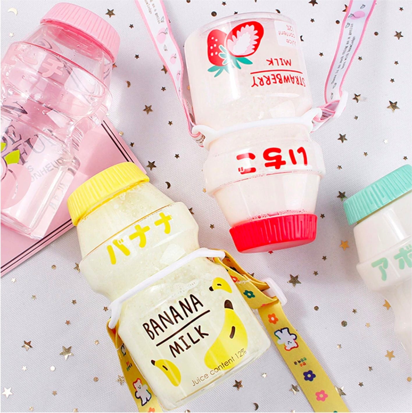 Kawaii Milk Bottle-Enchanted peach