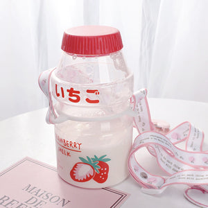 Kawaii Milk Bottle-Enchanted peach