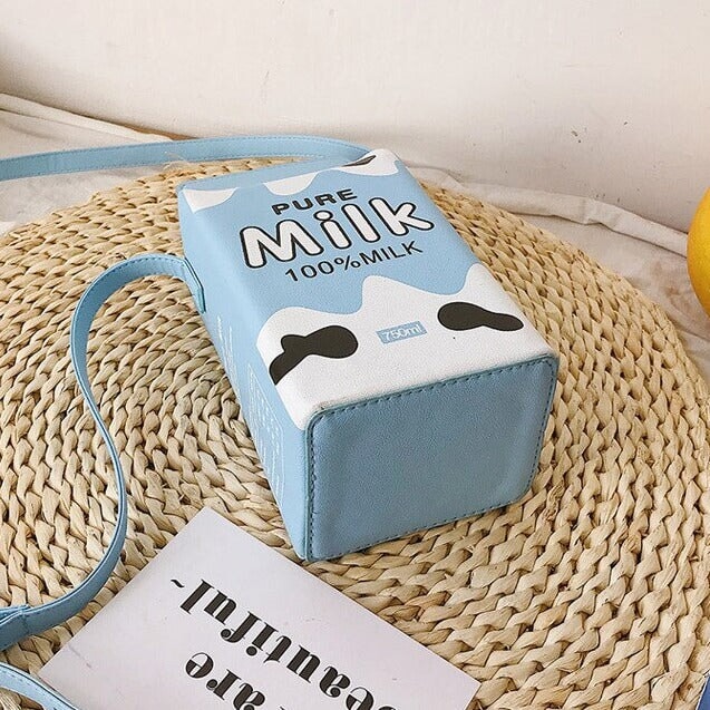 Kawaii Milk Juice Carton Box Bag-Enchanted peach