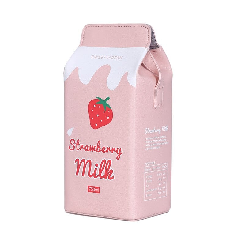 Kawaii Milk Juice Carton Box Bag-Enchanted peach