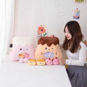 Kawaii Mountain Desserts Candy Bag Plushies-Enchanted peach