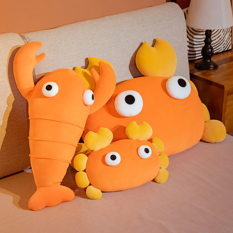 Kawaii Orange Crab & Lobster Plushie-Enchanted peach