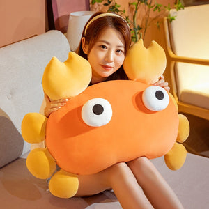 Kawaii Orange Crab & Lobster Plushie-Enchanted peach