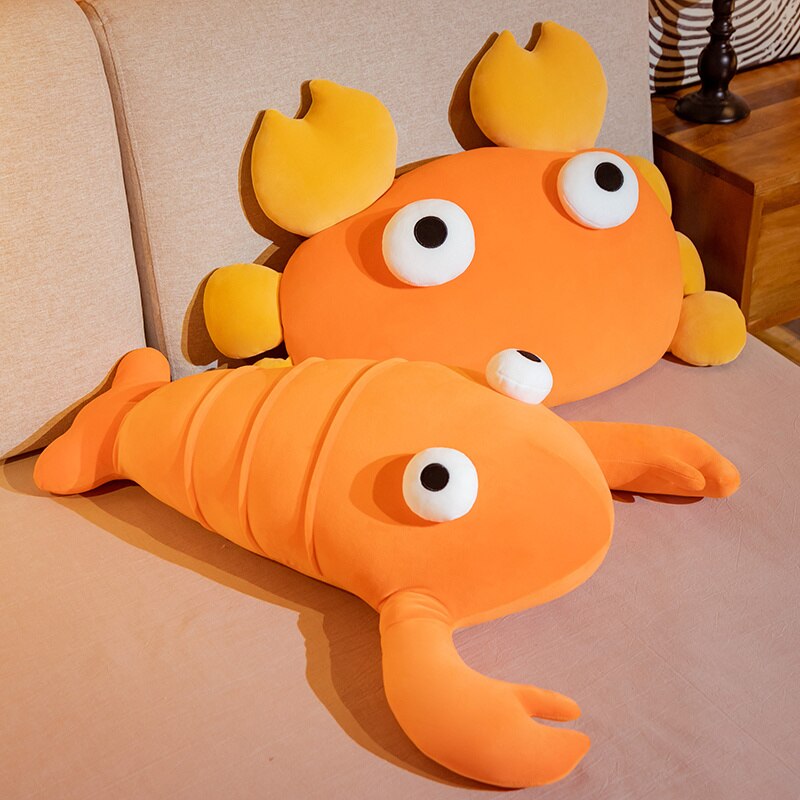 Kawaii Orange Crab & Lobster Plushie-Enchanted peach