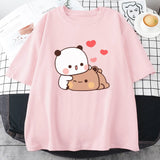 Kawaii Panda Bear Love Unisex Tee-Enchanted peach