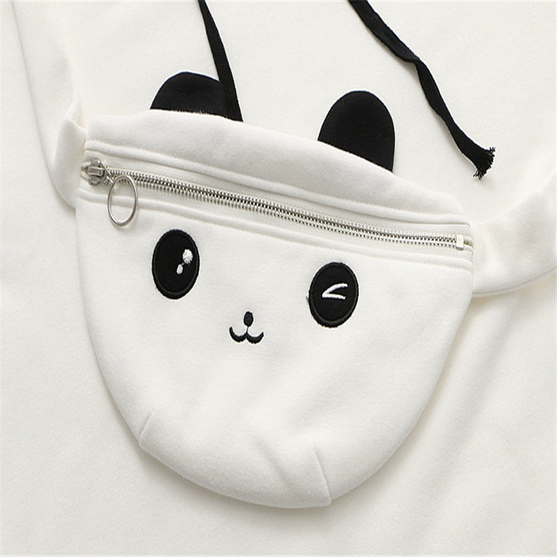 Kawaii Panda Hoodie-Enchanted peach