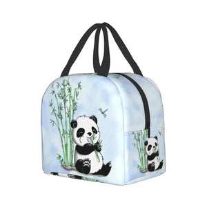 Kawaii Panda Insulated Lunch Bags-Enchanted peach