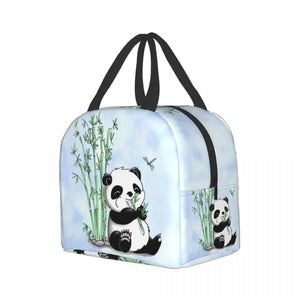 Kawaii Panda Insulated Lunch Bags-Enchanted peach