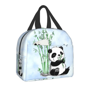 Kawaii Panda Insulated Lunch Bags-Enchanted peach