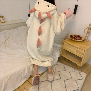 Kawaii Pastel Dragon Plush Hoodie Blanket-Enchanted peach