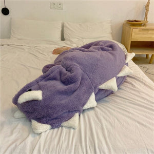 Kawaii Pastel Dragon Plush Hoodie Blanket-Enchanted peach