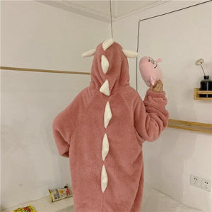 Kawaii Pastel Dragon Plush Hoodie Blanket-Enchanted peach