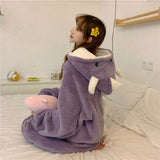 Kawaii Pastel Dragon Plush Hoodie Blanket-Enchanted peach