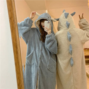 Kawaii Pastel Dragon Plush Hoodie Blanket-Enchanted peach