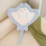 Kawaii Pastel Fluffy Stingray Plushies-Enchanted peach