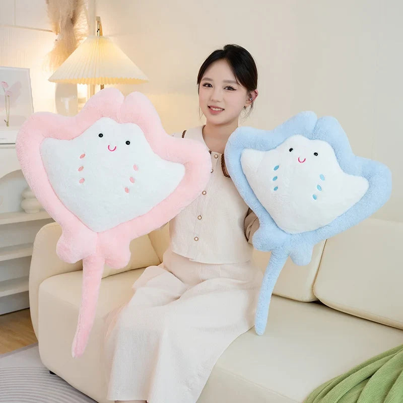 Kawaii Pastel Fluffy Stingray Plushies-Enchanted peach