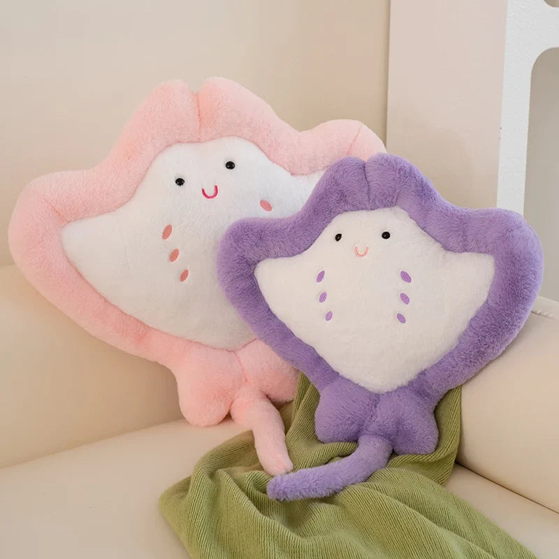 Kawaii Pastel Fluffy Stingray Plushies-Enchanted peach