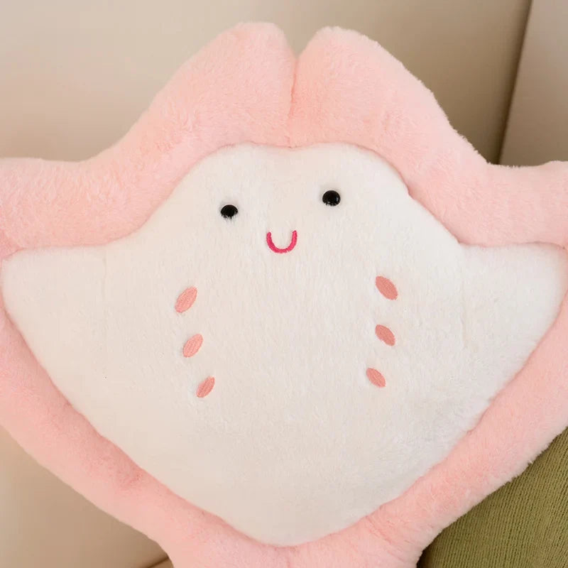 Kawaii Pastel Fluffy Stingray Plushies-Enchanted peach