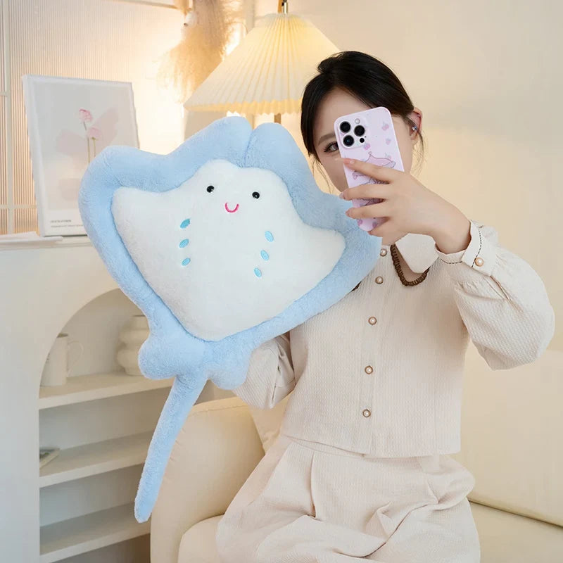 Kawaii Pastel Fluffy Stingray Plushies-Enchanted peach