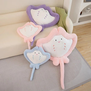 Kawaii Pastel Fluffy Stingray Plushies-Enchanted peach