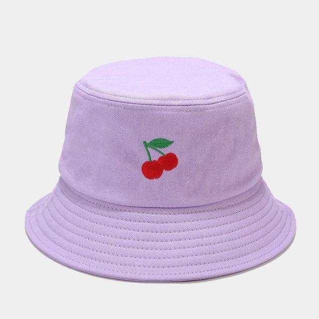 Kawaii Pastel Fruit Bucket Hat-Enchanted peach