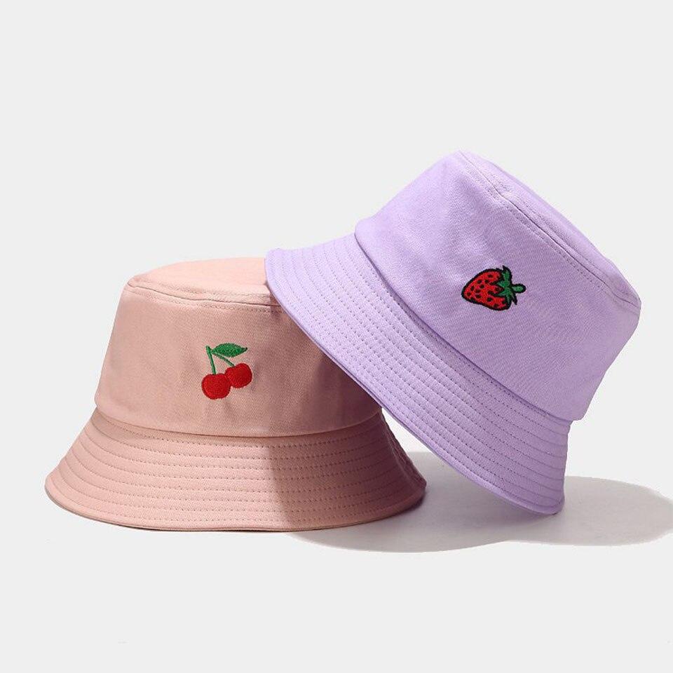 Kawaii Pastel Fruit Bucket Hat-Enchanted peach