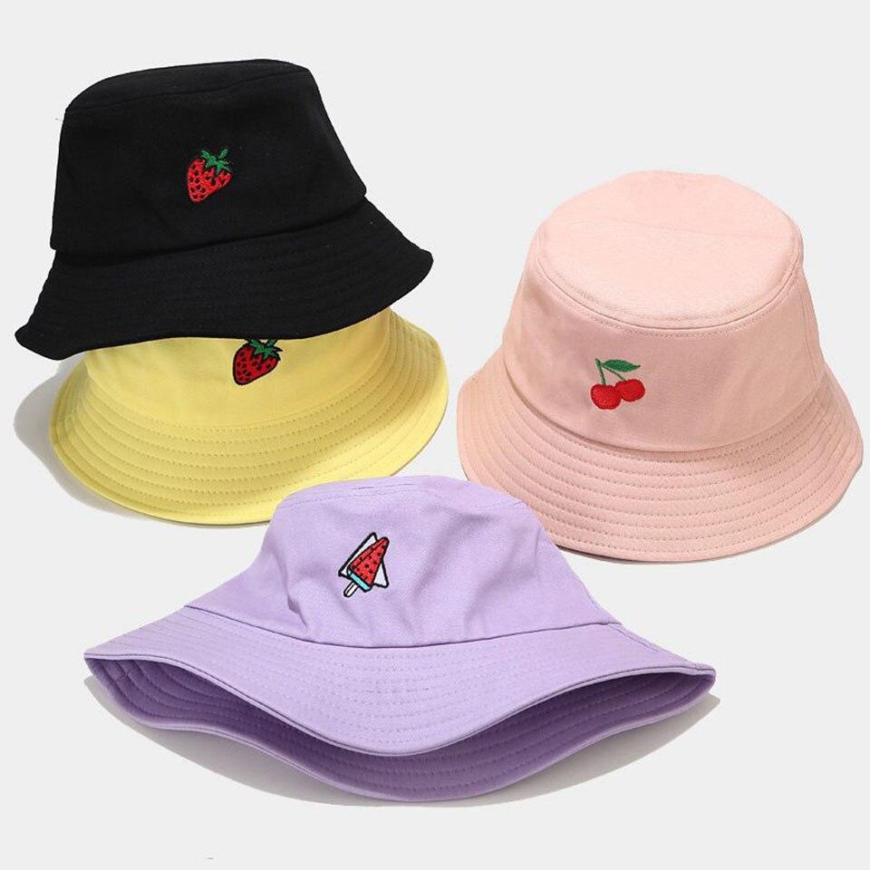 Kawaii Pastel Fruit Bucket Hat-Enchanted peach