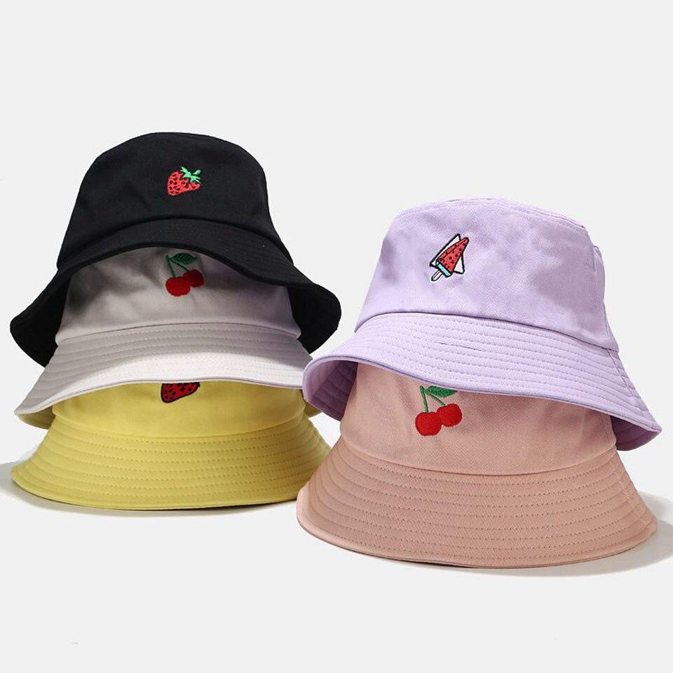 Kawaii Pastel Fruit Bucket Hat-Enchanted peach