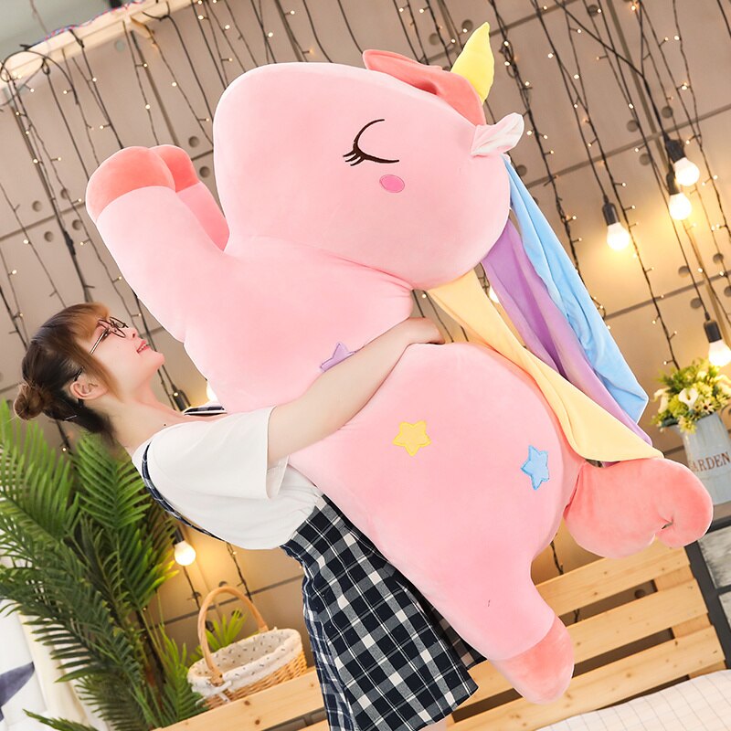 Kawaii Pastel Pink White Blue Unicorn Plushies-Enchanted peach