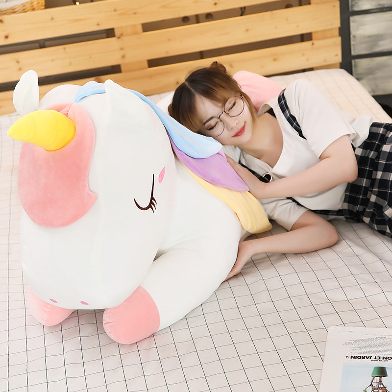 Kawaii Pastel Pink White Blue Unicorn Plushies-Enchanted peach