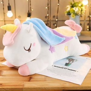 Kawaii Pastel Pink White Blue Unicorn Plushies-Enchanted peach