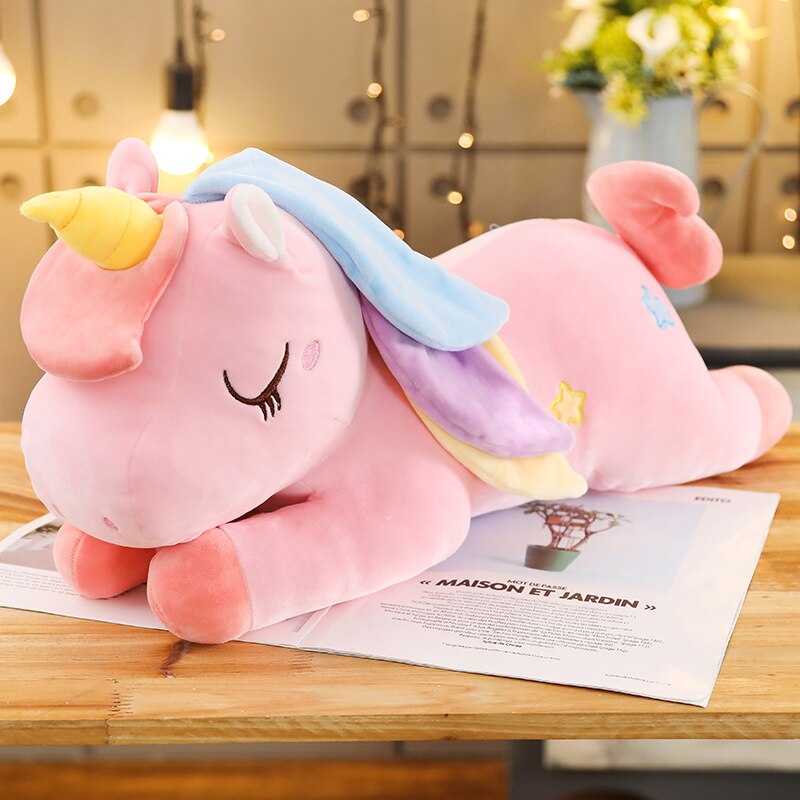 Kawaii Pastel Pink White Blue Unicorn Plushies-Enchanted peach