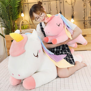 Kawaii Pastel Pink White Blue Unicorn Plushies-Enchanted peach