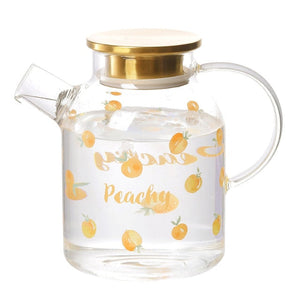 Kawaii Peach Glass Kettle and Cups Set-Enchanted peach