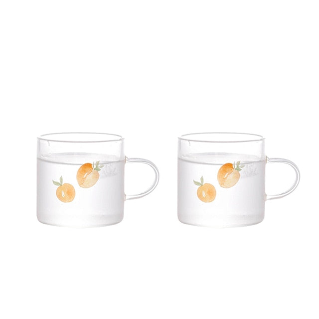 Kawaii Peach Glass Kettle and Cups Set-Enchanted peach