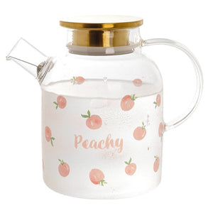 Kawaii Peach Glass Kettle and Cups Set-Enchanted peach