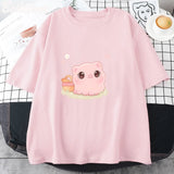 Kawaii Piggy Unisex Tee-Enchanted peach