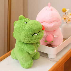 Kawaii Pink Green Fluffy Dinosaur Plushies-Enchanted peach