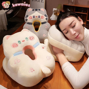 Kawaii Power Nap Head Rest Cushion-Enchanted peach