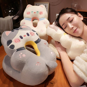 Kawaii Power Nap Head Rest Cushion-Enchanted peach