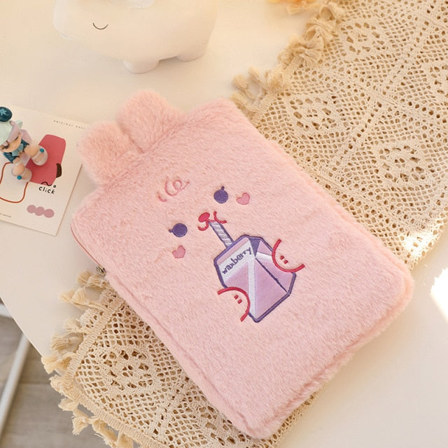 Kawaii Rabbit & Bear iPad Case Pouch Cover-Enchanted peach