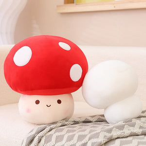 Kawaii Red Brown White Mushroom Plushie Family-Enchanted peach