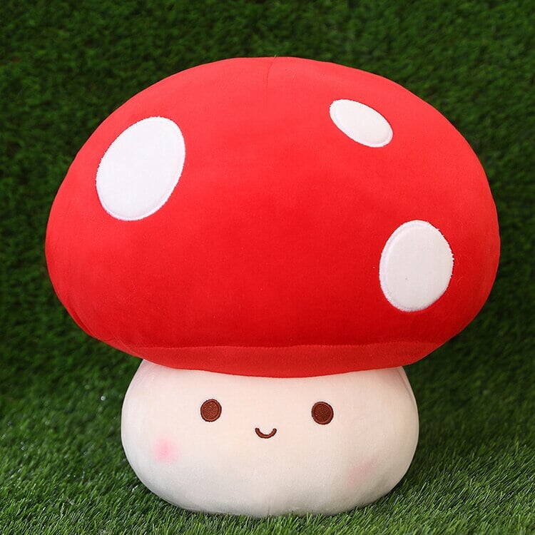 Kawaii Red Brown White Mushroom Plushie Family-Enchanted peach