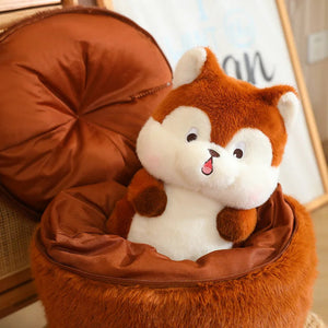 Kawaii Red Squirrel Acorn Plushie-Enchanted peach