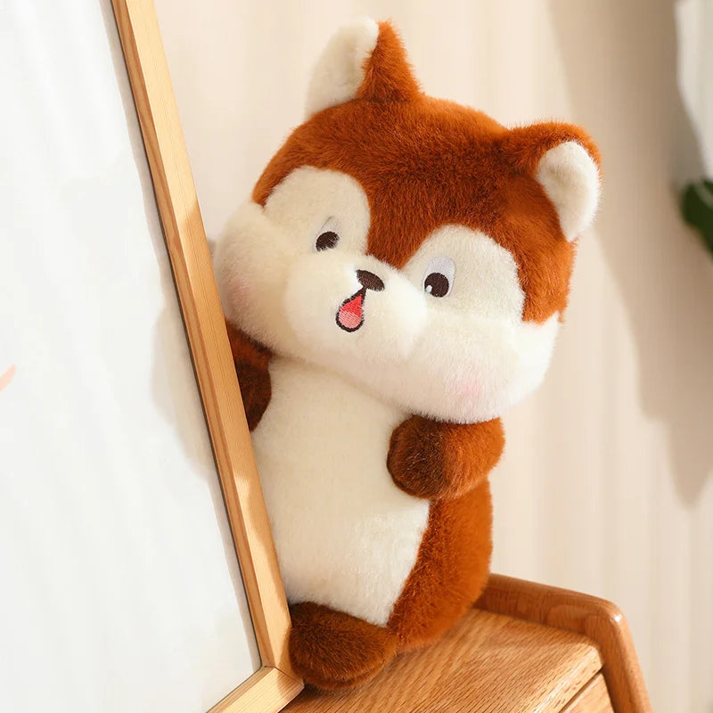 Kawaii Red Squirrel Acorn Plushie-Enchanted peach