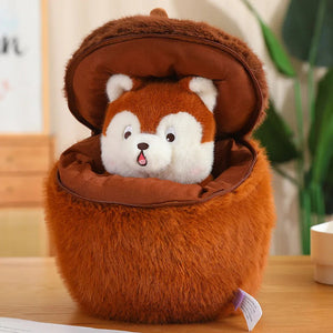 Kawaii Red Squirrel Acorn Plushie-Enchanted peach