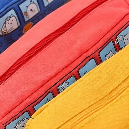 Kawaii School Bus Pencil Case-Enchanted peach