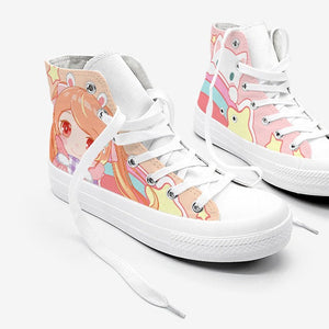 Kawaii School Girl Besties Shooting Star Women's Sneakers Trainers-Enchanted peach