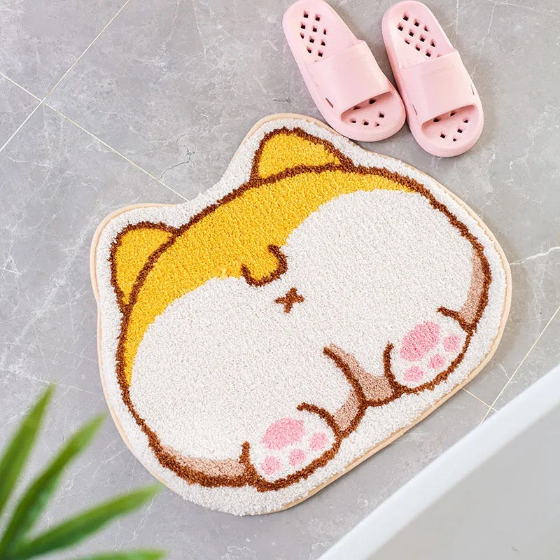 Kawaii Shiba Inu Butt Bum Non-Slip Fluffy Mats-Enchanted peach