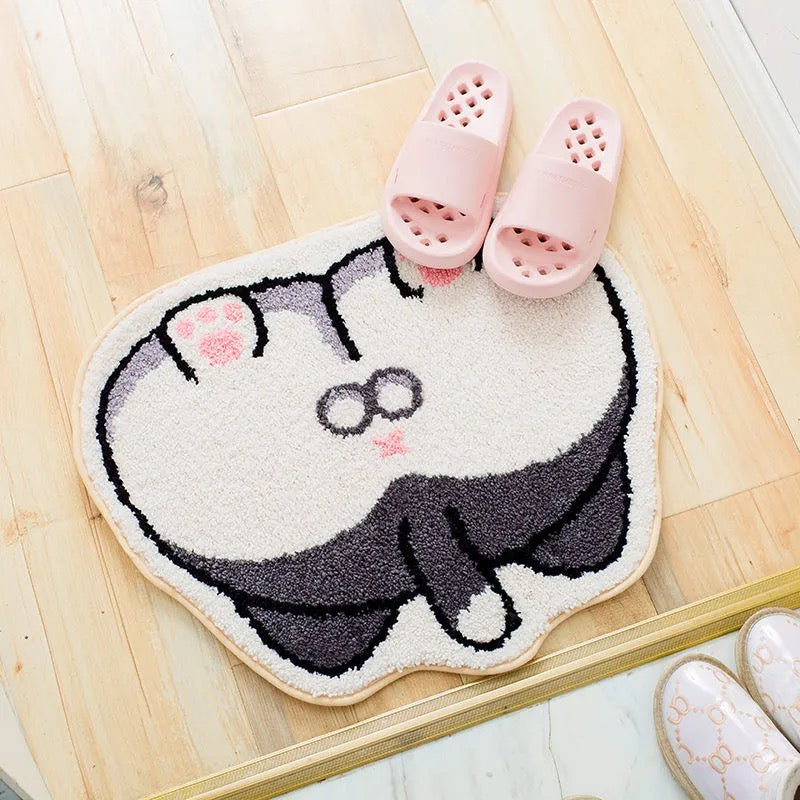 Kawaii Shiba Inu Butt Bum Non-Slip Fluffy Mats-Enchanted peach